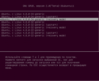 Загрузка ubuntu (linux) в безопасном режиме